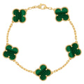 PULSERA TIPO VAN CLEEF DORADA - VERDE
