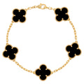 PULSERA TIPO VAN CLEEF DORADA - NEGRA