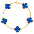 PULSERA TIPO VAN CLEEF DORADA - AZUL