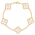 PULSERA TIPO VAN CLEEF DORADA - BLANCA